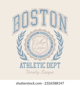 Vector artwork in varsity vintage style. Texture is removable.