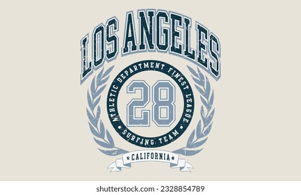 Vector artwork in varsity vintage style. Texture is removable.