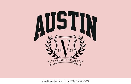 Vector artwork in varsity vintage style, perfect for t-shirts and sweatshirts.