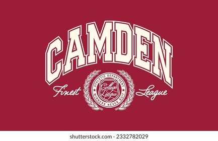 Vector artwork in varsity vintage style, perfect for t-shirts and sweatshirts.