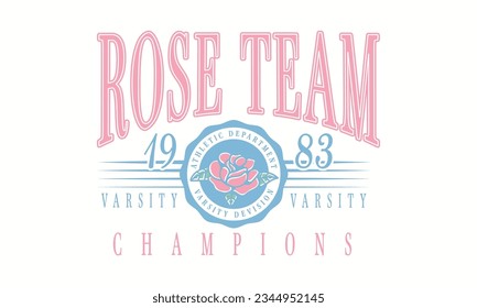 Vector artwork in varsity vintage style, perfect for t-shirts and sweatshirts.