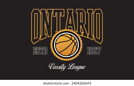 Vector artwork in varsity vintage style, perfect for t-shirts and sweatshirts.