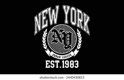 Vector artwork in varsity vintage style, perfect for t-shirts and sweatshirts.