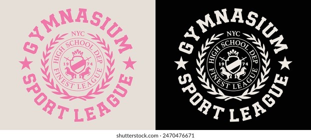 Vector artwork in varsity vintage style