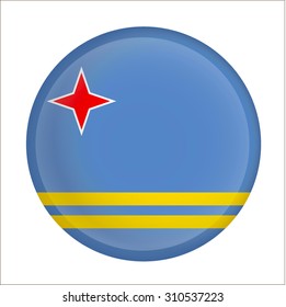 Vector - aruba Flag Glossy Button