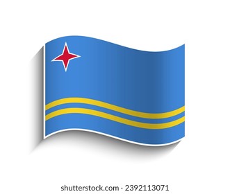 Vector Aruba waving Flag Icon