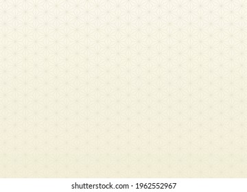 Vector asanoha Japanese traditional seamless pattern with modern cream grey gradient color background. Use for fabric, textile, cover, wrapping, interior decoration elements.