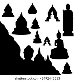 Vector del Día de Asarnha Bucha, un día importante para el budismo. Buda de Vector, Buda de Vector asarnha