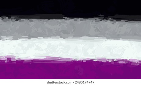 Vector Asexual Pride Flag. Textured stylish illustration for Pride Month. Stylized background