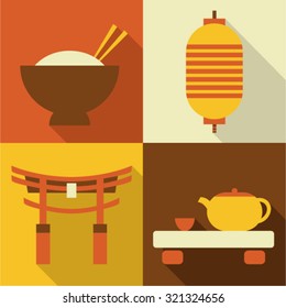 Vector Asia China icon set