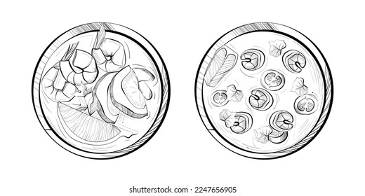 Vector asian dish tom yum