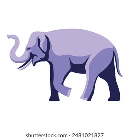 Vector Asian Elephant Stylish Colorful Illustration Isolated