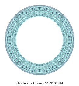 Vektorillustration asiatischer geometrischer Mandalahmen. Arabisches kreisförmiges Dekorationselement einzeln auf Weiß