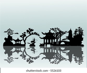 Vector Asian Landscape
