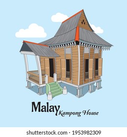 A Vector of Asian or Malay Kampung House 