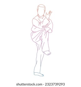 a vector of asian martial arts silat