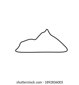 Vector de la montaña asiática en estilo doodle Ilustración de paisajes para el Año Nuevo chino con línea dibujada a mano negra. Tarjetas de diseño, medios sociales, bodas, pegatinas, libros de colores.