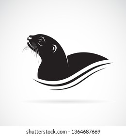 Vector of Asian Otter, Aonyx cinerea or Oriental Small-clawed Otter on whiet background. Animals. Easy editable layered vector illustration.