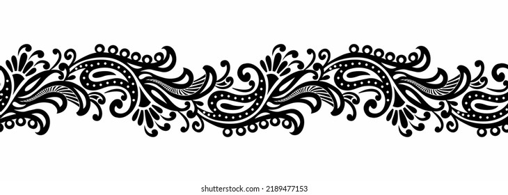 Vector Asian paisley border design