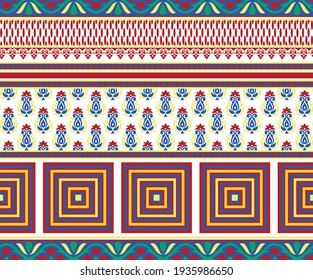 Vector Asian pattern with geometrical shapes