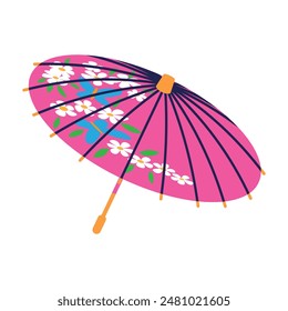 Vector Asian Umbrella Stylish Colorful Illustration Isolated