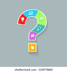 Vector ask sign. Infographic template bright design