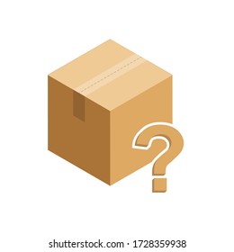 vector asking closed brown cardboard box