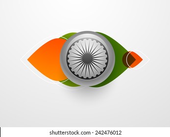 Vector Asoka wheel on tri color abstract.