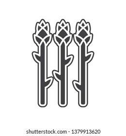 Vector Asparagus icon. Element of Fruits and vegatables for mobile concept and web apps icon. Glyph, flat icon for website design and development, app development