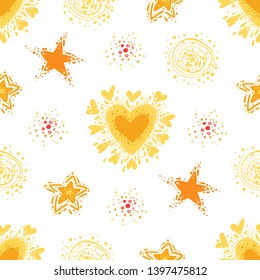 vector aspen gold summer seamless pattern with sun