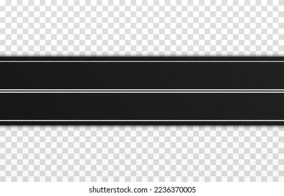 Vector asphalt on an isolated transparent background. Road, route png. Roadway for cars png. Road marking. City, street.