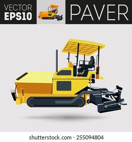 Vector Asphalt paver on a white background