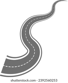 Vector asphalt road on a clear background