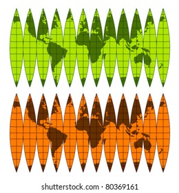 vector assembly globe of the meridian belts