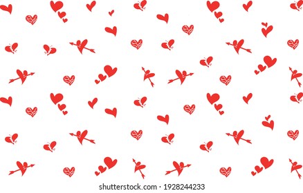 Vector assorted Hearts and galaxies, outer space. Valentine's Day Backgrounds, Romantic Banners, assorted feelings of falling in love, heartbreak, solar system, sun, stars and rockets