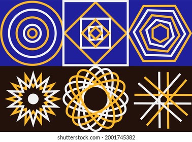vector assorted patterns with two kinds of colors