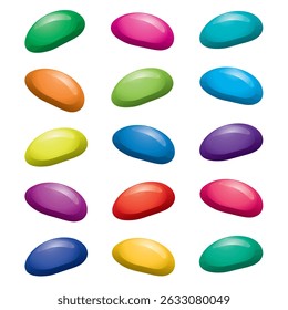 variedade vetorial de feijão gelatina de frutas coloridas
