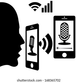 Vector Astract Online Cominication Silhouette Icons Isolated