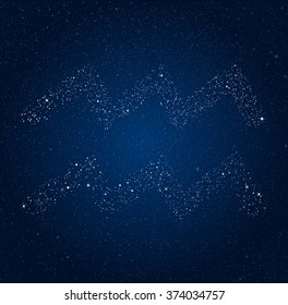 Vector astrological element. Zodiac signs. Horoscope. Aquarius.
