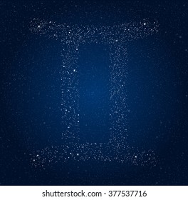 Vector astrological element. Zodiac signs. Horoscope. Gemini.