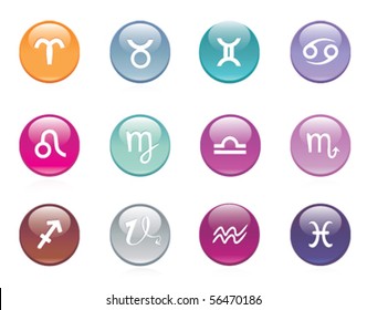 Vector astrological icon set