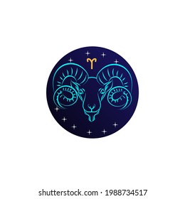 vector Astrological zodiac signs. Aries symbols. Constellations on blue
