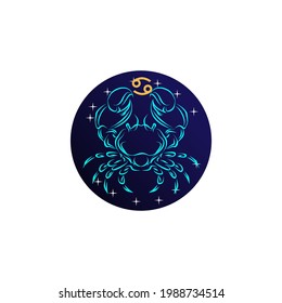 vector Astrological zodiac signs. cancer symbols. Constellations on blue