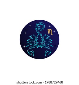 vector Astrological zodiac signs. scorpiosymbols. Constellations on blue
