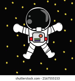 Vector astronaut with black background