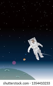 vector astronaut is blowing on the space