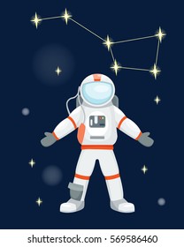 Vector astronaut character pose.