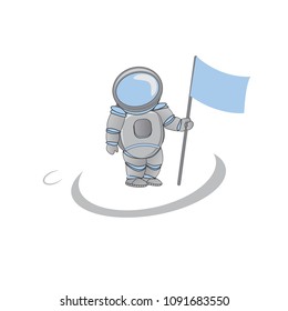 Vector Astronaut Cosmonaut Spacemen NASA Moon Universe Cosmos Robot Android Logo Icon Brand Symbol Sign Shape Corporate Identity Professional Business Company