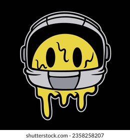Vector Astronaut Emoticon Streetwear Cartoon Illustration