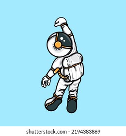 Vector astronaut floating in the air. Good for all kinds of content like t-shirt design, t-shirt printing, sticker, background, wallpaper, etc.